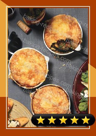 Mushroom and Lentil Pot Pies with Gouda Biscuit Topping recipe