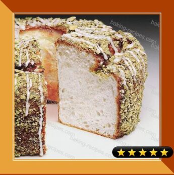 Lime Angel Food Cake with Lime Glaze and Pistachios recipe