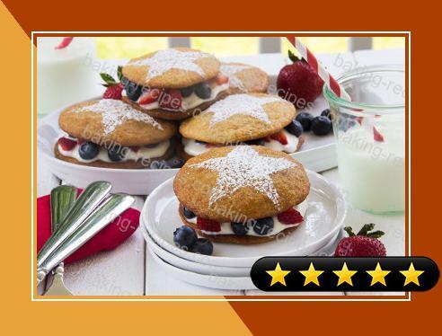 Star Spangled Lemon Whoopie Pies with Berries and Cream recipe