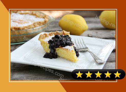 Lemon Custard Pie with Blueberry Sauce recipe