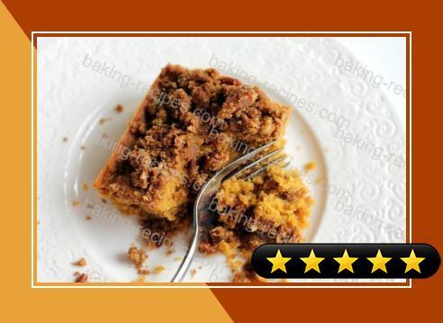 Brown Butter Pumpkin Coffee Cake with Pecan Gingersnap Cookie Streusel recipe