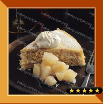 Buttermilk Spice Cake with Pear Compote and Creme Fraiche recipe