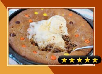 Reeses Pieces Peanut Butter Skillet Cookie recipe