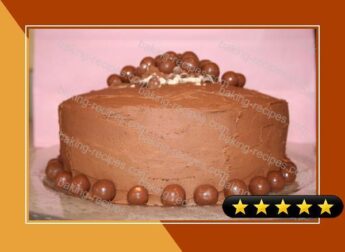 Deep Chocolate Cake With Double-Malt Topping recipe