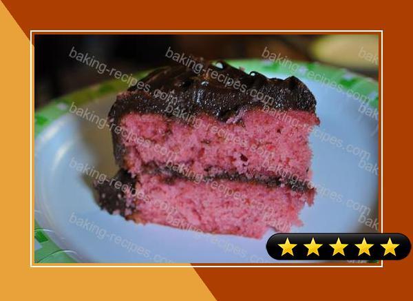 Fresh Strawberry Cake with Chocolate Icing recipe