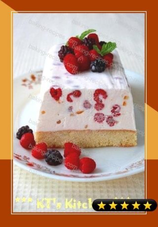 Citrus Ice Cream Cake with Berries and Yogurt recipe