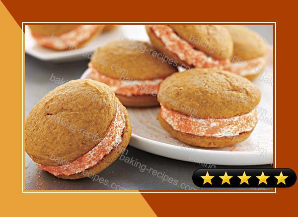 Pumpkin-Spiced Whoopie Pies with Ginger Cream recipe