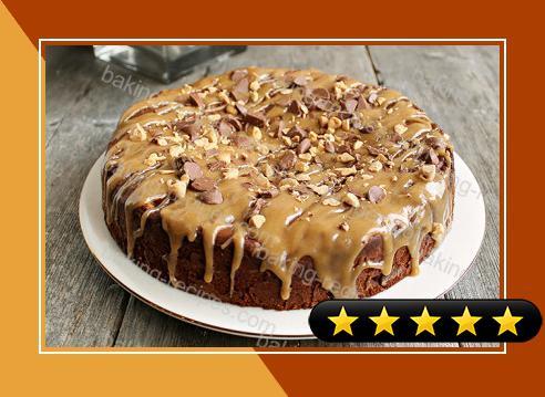 Double Chocolate Chip Cake with Salted Peanut Butter Glaze recipe