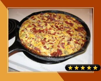 Skillet Potato Pie With Eggs and Cheese recipe