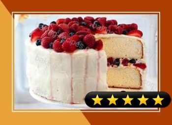 Orange Layer Cake with Buttercream Frosting and Berries recipe