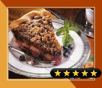 Streusel Topped Pear and Blueberry Pie recipe