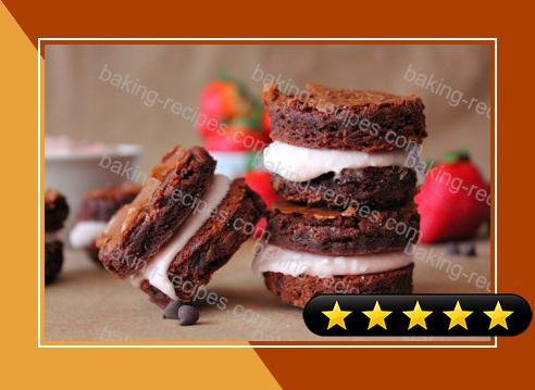 Brownie Whoopie Pies with Strawberry Filling recipe