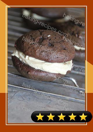 Mocha Whoopie Pies with Peanut Butter Filling recipe