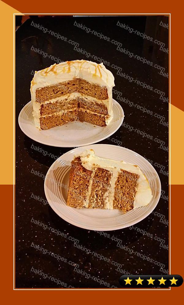 Salted Caramel Apple Layer Cake with Cinnamon Marscapone Cream Frosting recipe