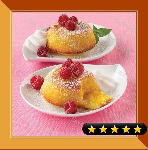 Lemon Molten Cake with Raspberries recipe