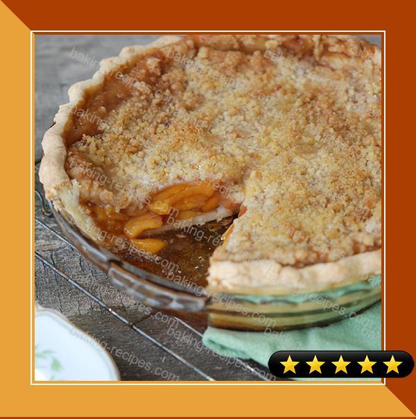 Deep-Dish Peach Streusel Pie with Ginger recipe