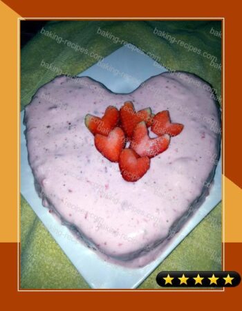 Chocolate cake with strawberry cream cheese frosting (Valentine idea) by Pam recipe